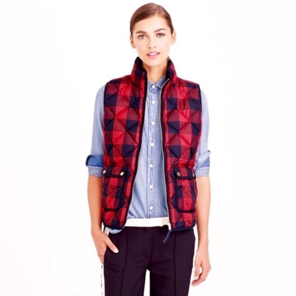 J.Crew Excursion Quilted Puffer Buffalo Check Vest - Picture 13 of 14